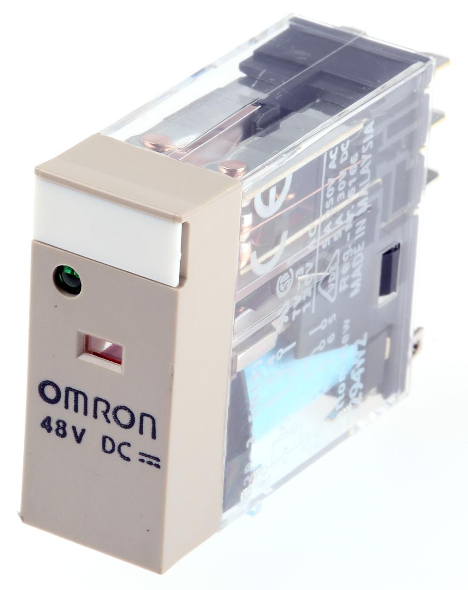 Produktfoto 1 von Omron G2R  Monostabiles Relais, Steckrelais 2-poliger Wechsler 5A 48V dc Spule / 530mW