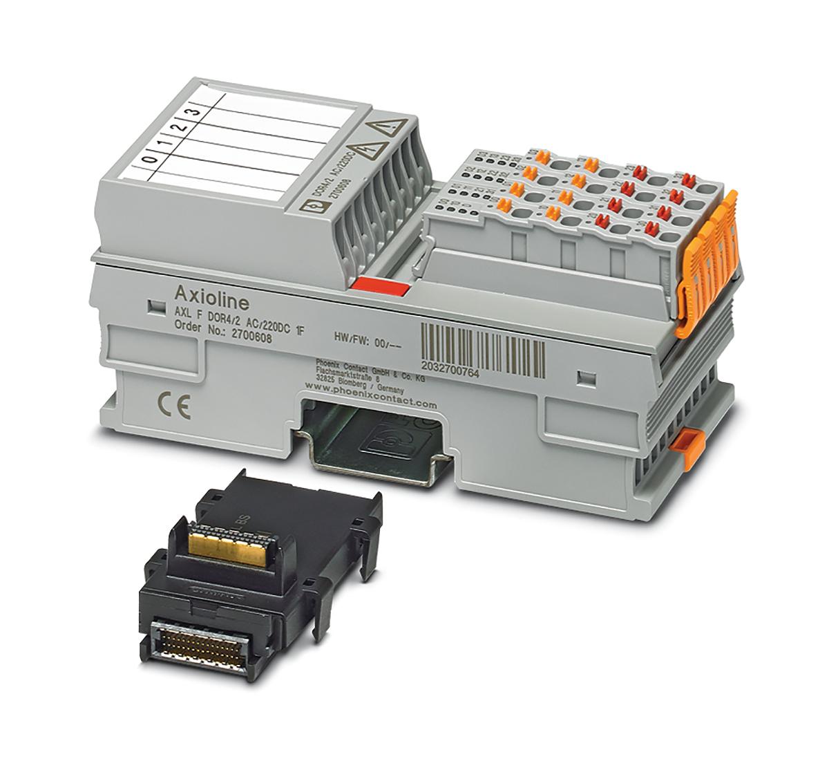 Produktfoto 1 von Phoenix Contact ALX F Remote I/O-Modul für Axioline F Station / 4 x Relais OUT, 53,6 x 126,1 x 54 mm