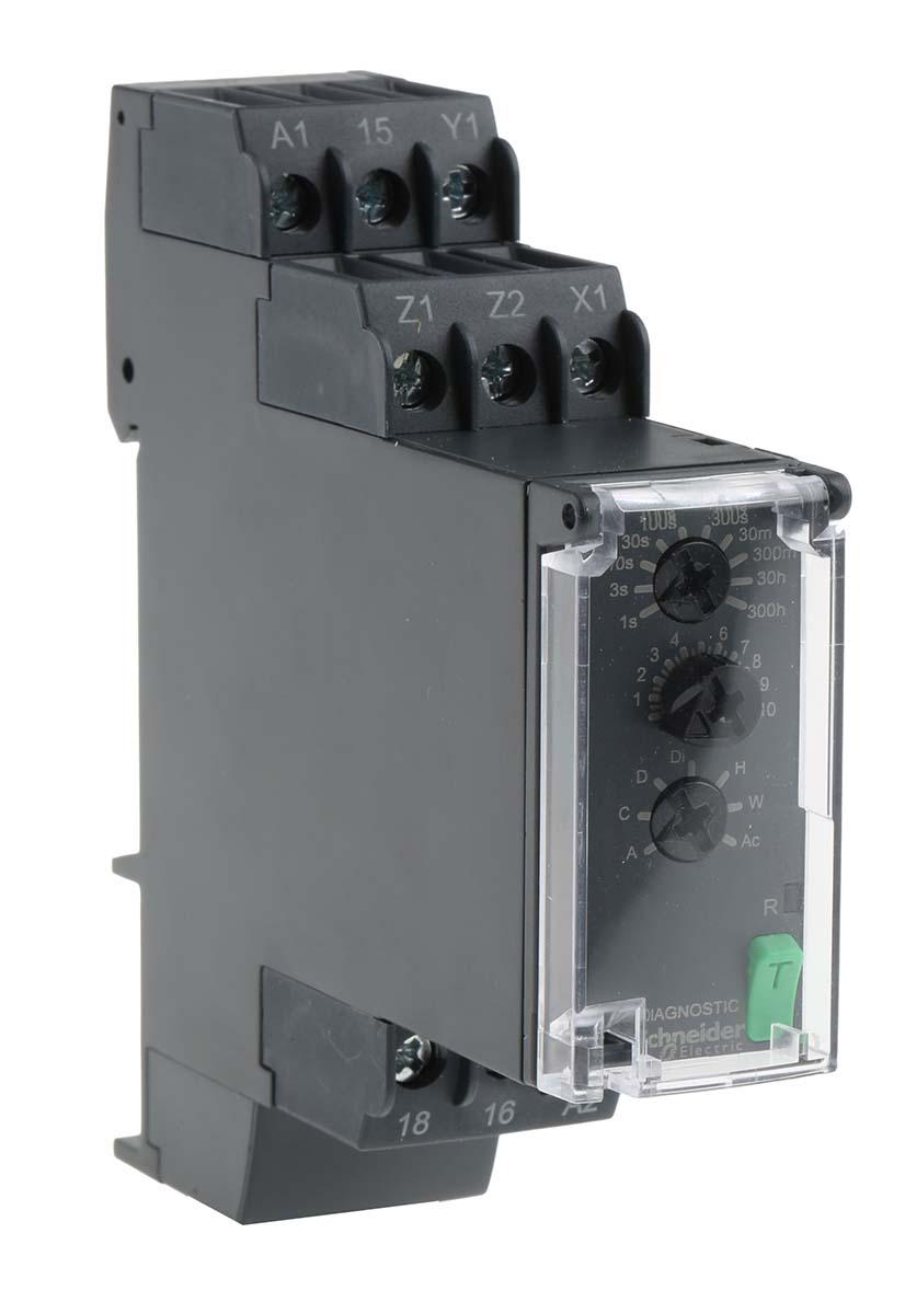 Produktfoto 1 von Schneider Electric Harmony Time Zeitrelais, DIN-Schienen, 0,05s, 24 → 240V ac/dc, 1 Kont. Multifunktion,