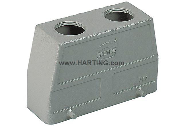 HARTING Han B Haube, PG 29 x 2, Eingang oben, Kabelmontage, IP65