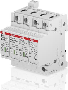 ABB OVR Überspannungsschutzgerät Überlastschutzgerät 40kA 275 V, DIN-Schienen Montage, 71.2 x 76.7 x 95.8mm, -40°C→+80°C