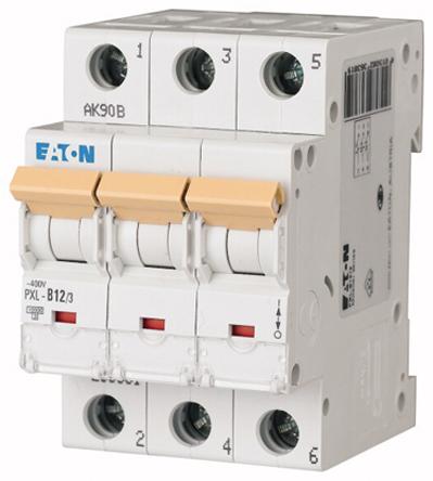 Eaton PXL, S200 MCB Leitungsschutzschalter Typ D, 3-polig 12A 400V, Abschaltvermögen 10 kA xPole DIN-Schienen-Montage