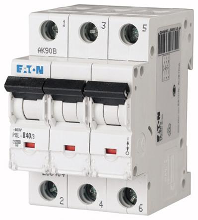 Eaton PXL, S200 MCB Leitungsschutzschalter Typ C, 3-polig 40A 400V, Abschaltvermögen 10 kA xPole DIN-Schienen-Montage