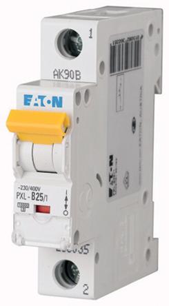 Eaton PXL, S200 MCB Leitungsschutzschalter Typ B, 1-polig 25A 400V, Abschaltvermögen 10 kA xPole DIN-Schienen-Montage