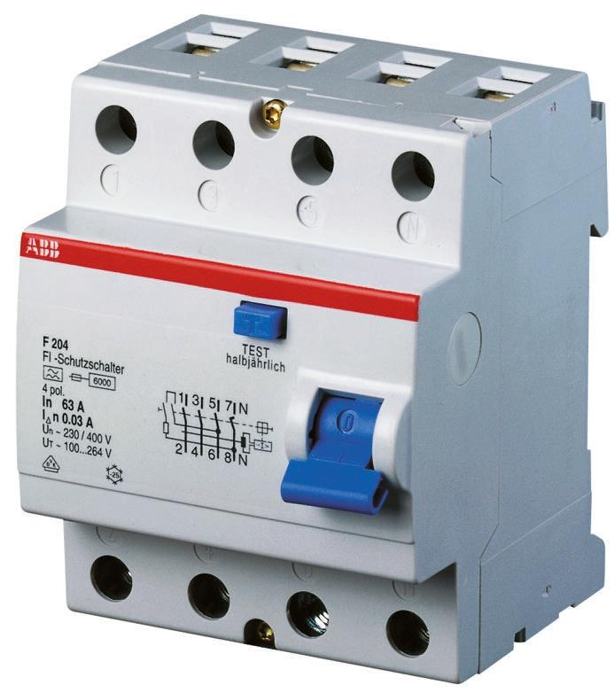 Produktfoto 1 von ABB F200 RCCB, 4-polig, 40A, 300mA Typ A IEC/EN 61008 230/400V ac