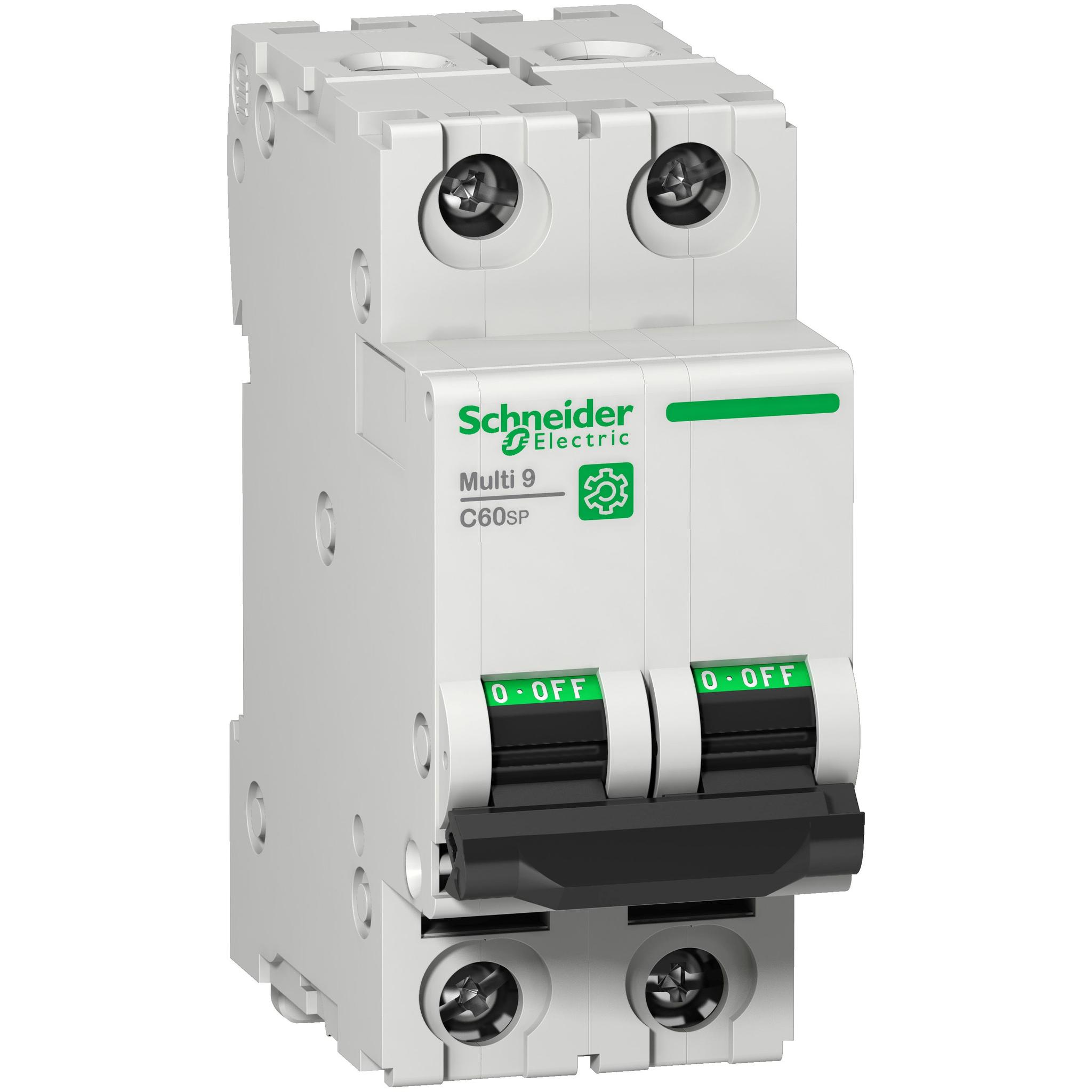 Schneider Electric C60SP Haushalts-MCB Leitungsschutzschalter Typ D, 2-polig 2A 440V, Abschaltvermögen 15 kA Multi 9