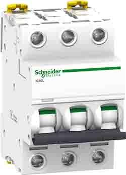 Produktfoto 1 von Schneider Electric A9F9 MCB Leitungsschutzschalter Typ C, 3-polig 1A 400V, Abschaltvermögen 20 kA, 15 kA Acti 9