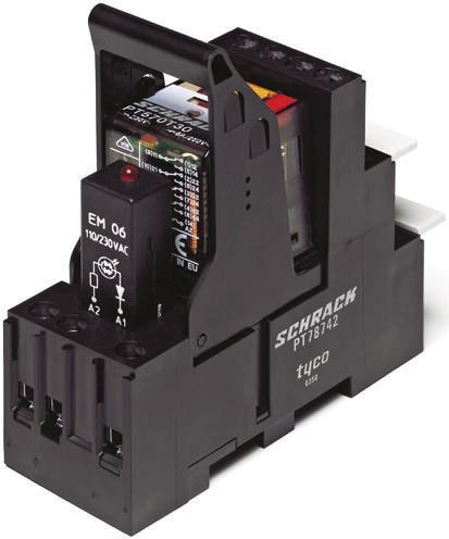 Produktfoto 1 von TE Connectivity PT  Monostabiles Relais, für DIN-Schienen 4-poliger Wechsler 6A 12V dc Spule / 750mW