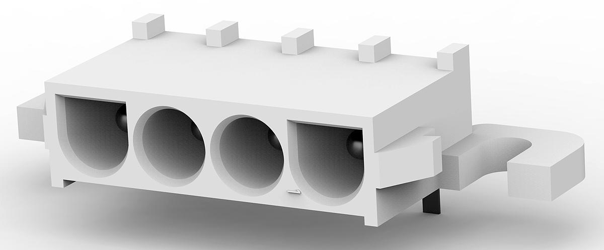 Produktfoto 1 von TE Connectivity Universal MATE-N-LOK Leiterplatten-Stiftleiste gewinkelt, 4-polig / 1-reihig, Raster 6.35mm,