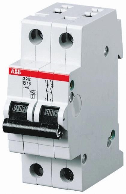 Produktfoto 1 von ABB S200 MCB Leitungsschutzschalter Typ C, 2-polig 50A 400V, Abschaltvermögen 6 kA System Pro M Compact