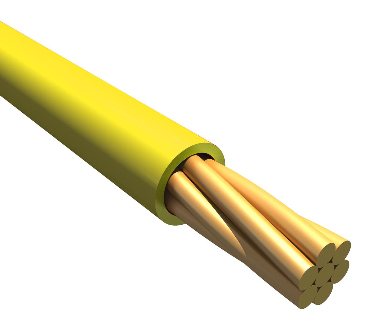 Produktfoto 1 von Alpha Wire Einzeladerleitung 0,08 mm², 28 AWG 30m Gelb MPPE isoliert Ø 0.79mm 7/0,12 mm Litzen ISO 6722