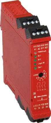 Produktfoto 1 von Rockwell Automation DIS Sicherheitsrelais, 24V dc, 2-Kanal, 2 Sicherheitskontakte Lichtstrahl/Vorhang,