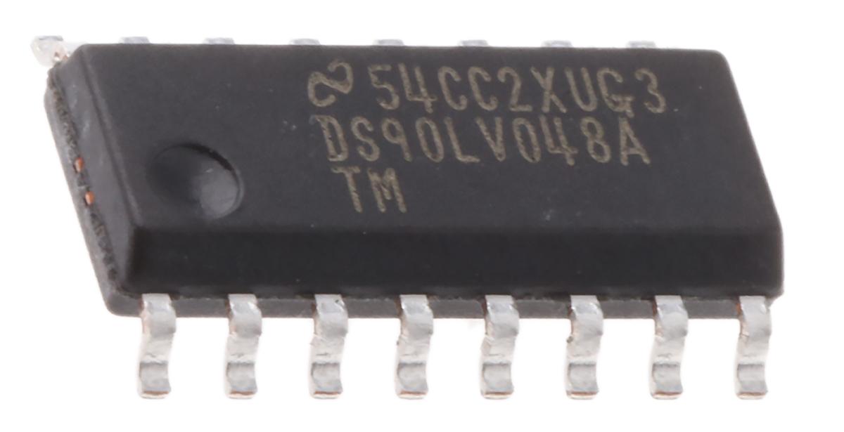 Produktfoto 1 von Texas Instruments LVDS-Receiver Quad LVTTL, 400Mbit/s SMD 4 Elem./Chip, SOIC 16-Pin