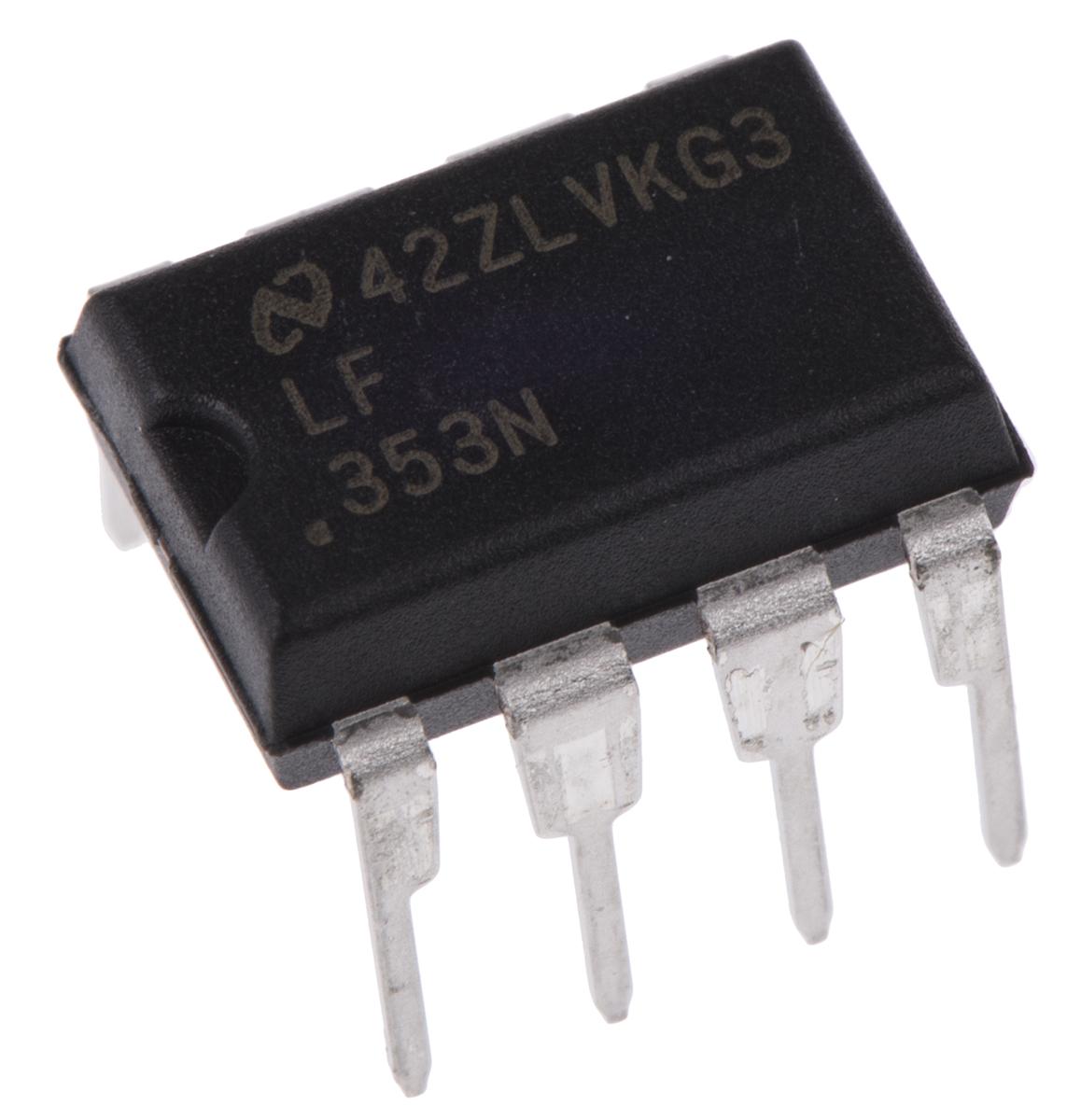 Produktfoto 1 von Texas Instruments Operationsverstärker THT MDIP, biplor typ. ±12 V, ±15 V, ±9 V, 8-Pin