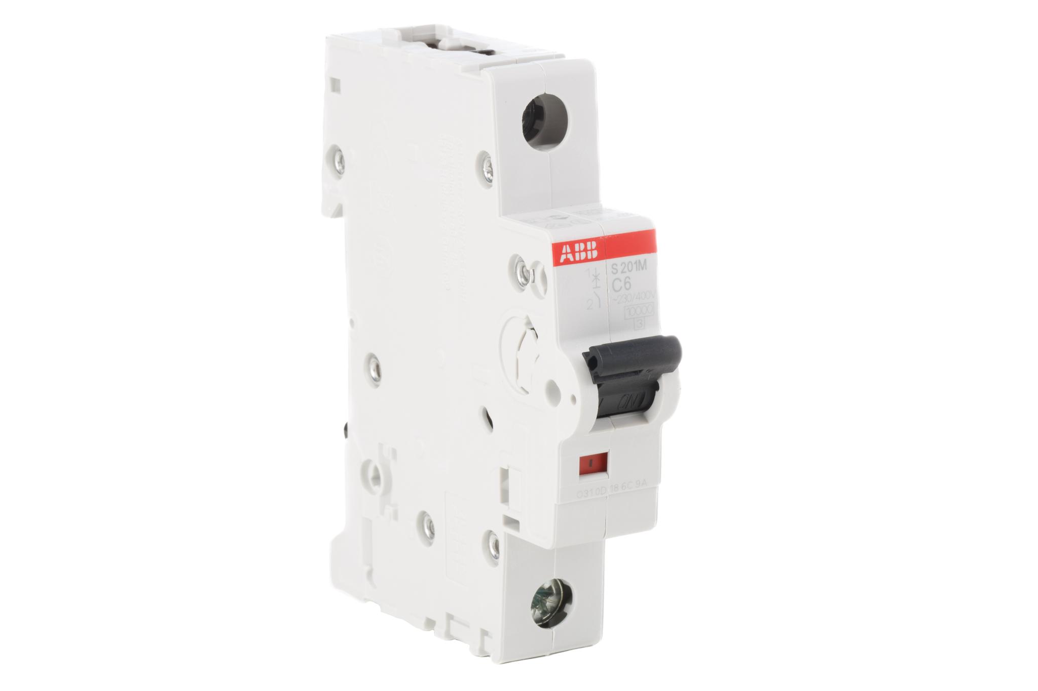 Produktfoto 1 von ABB S200M MCB Leitungsschutzschalter Typ C, 1-polig 6A 253V, Abschaltvermögen 10 kA System Pro M Compact