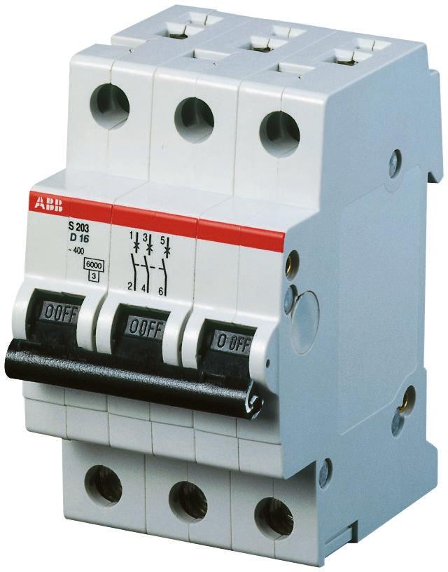 Produktfoto 1 von ABB S200 MCB Leitungsschutzschalter Typ D, 3-polig 20A 440V, Abschaltvermögen 6 kA System Pro M Compact