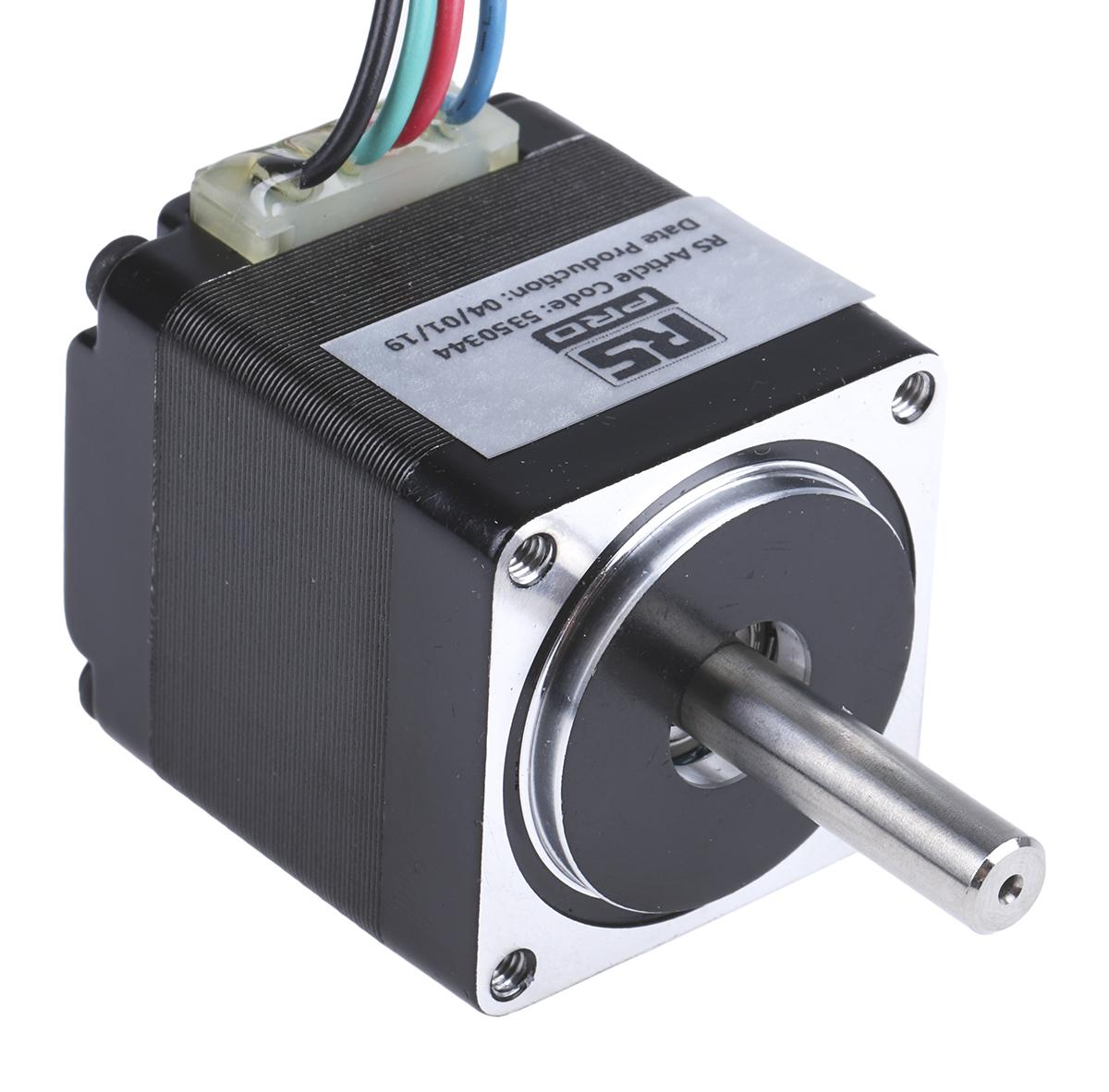 Produktfoto 1 von RS PRO Hybrid, Dauermagnet 1.8° Schrittmotor 3,8 V / 670 mA 60mNm 4-adrig, 28 x 28mm Wellen-Ø 5mm