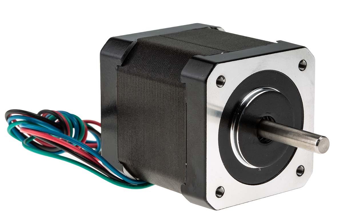 RS PRO Hybrid 0.9° Schrittmotor 2,8 V / 1,68 A 0.44Nm 4-adrig, 42.3 x 42.3mm Wellen-Ø 5mm