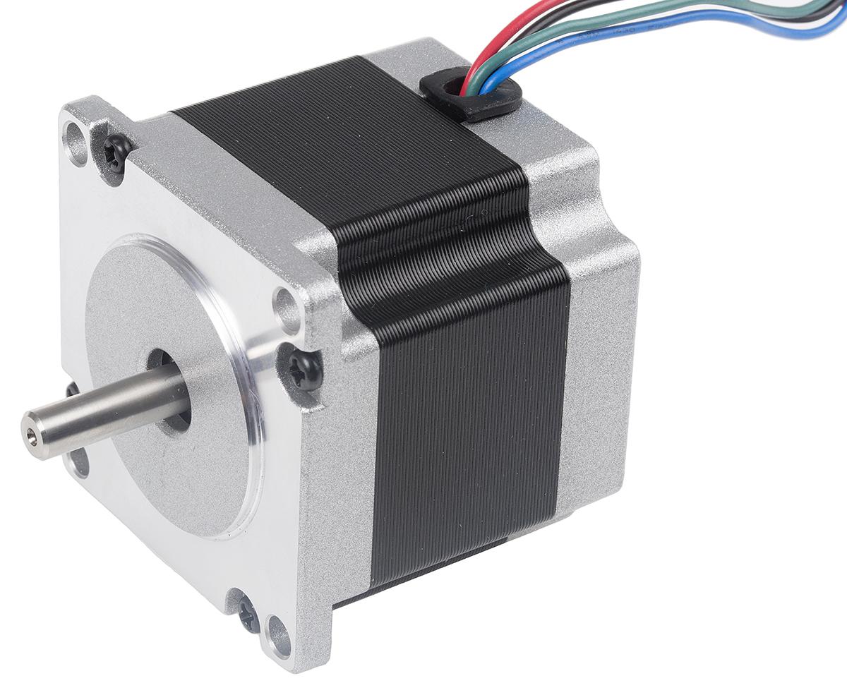 Produktfoto 1 von RS PRO Hybrid, Dauermagnet 1.8° Schrittmotor 2,3 V / 2,8 A 1.0Nm 4-adrig, 56.4 x 56.4mm Wellen-Ø 6.35mm