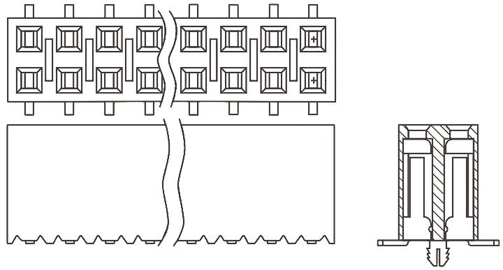 Samtec SSM Leiterplattenbuchse Gerade 6-polig / 2-reihig, Raster 2.54mm