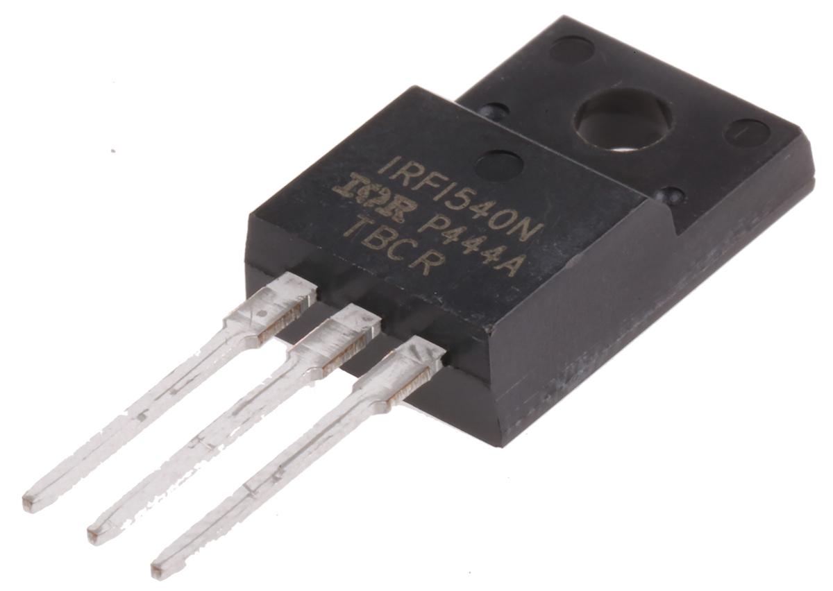 Produktfoto 1 von Infineon HEXFET IRFI540NPBF N-Kanal, THT MOSFET 100 V / 20 A 54 W, 3-Pin TO-220