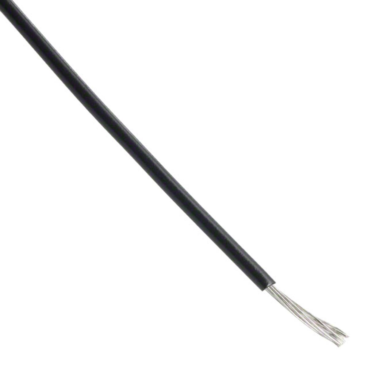 Alpha Wire Einzeladerleitung 0,33 mm², 22 AWG 30m Schwarz PVC isoliert Ø 1.57mm 7/0,25 mm Litzen UL1430