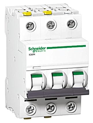 Produktfoto 1 von Schneider Electric iC60H MCB Leitungsschutzschalter Typ C, 3-polig 1A 440V, Abschaltvermögen 10 kA Acti 9