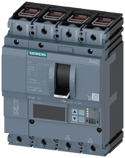 Siemens SENTRON 3VA2, Leistungsschalter MCCB 4-polig, 160A / Abschaltvermögen 85 kA, Fest