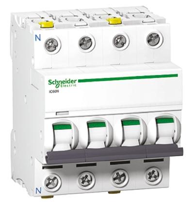 Produktfoto 1 von Schneider Electric Acti9 iC60N MCB Leitungsschutzschalter Typ C, Pol 3P+N 32A 240V, Abschaltvermögen 6 kA Acti 9