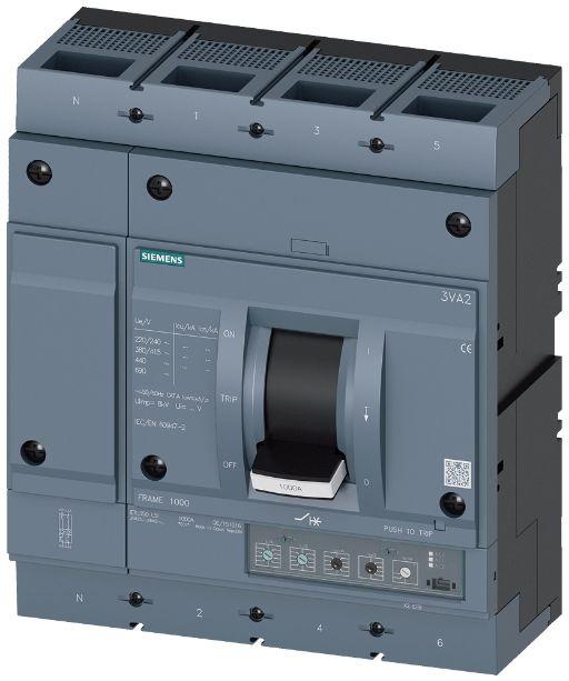 Produktfoto 1 von Siemens SENTRON 3VA2, Leistungsschalter MCCB 4-polig, 800A / Abschaltvermögen 35 kA, Fest