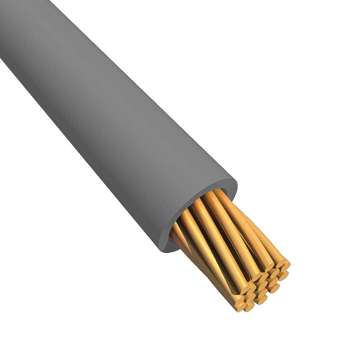 Alpha Wire Einzeladerleitung 0,52 mm², 20 AWG 305m Grau MPPE isoliert Ø 1.4mm 10/0,25 mm Litzen UL11028