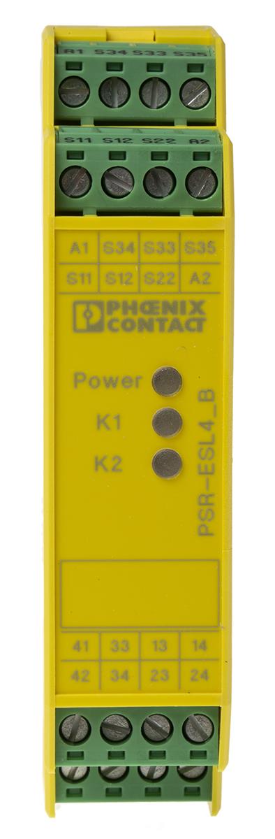 Produktfoto 1 von Phoenix Contact PSR-SCP- 24UC/ESL4/3X1/1X2/B Sicherheitsrelais, 24V ac/dc, 2-Kanal, 3 Sicherheitskontakte