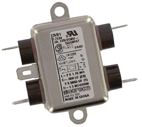 TE Connectivity B Netzfilter, 250 V ac, 3A, Gehäusemontage, 1-phasig Single Stage Zustände