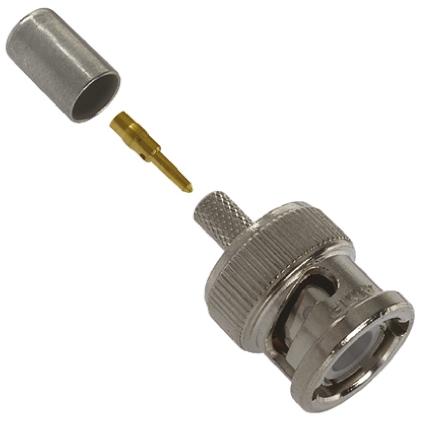 TE Connectivity Stecker Koaxialsteckverbinder BNC-Steckverbinder, Kabelmontage, Crimp-Anschluss, für RG142/U, RG142A/U,