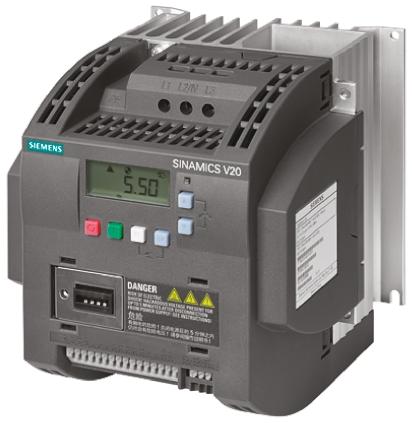 Siemens SINAMICS V20, 3-Phasen Frequenzumrichter 3 kW, 400 V ac / 7,3 A 0 → 550Hz für Wechselstrommotoren