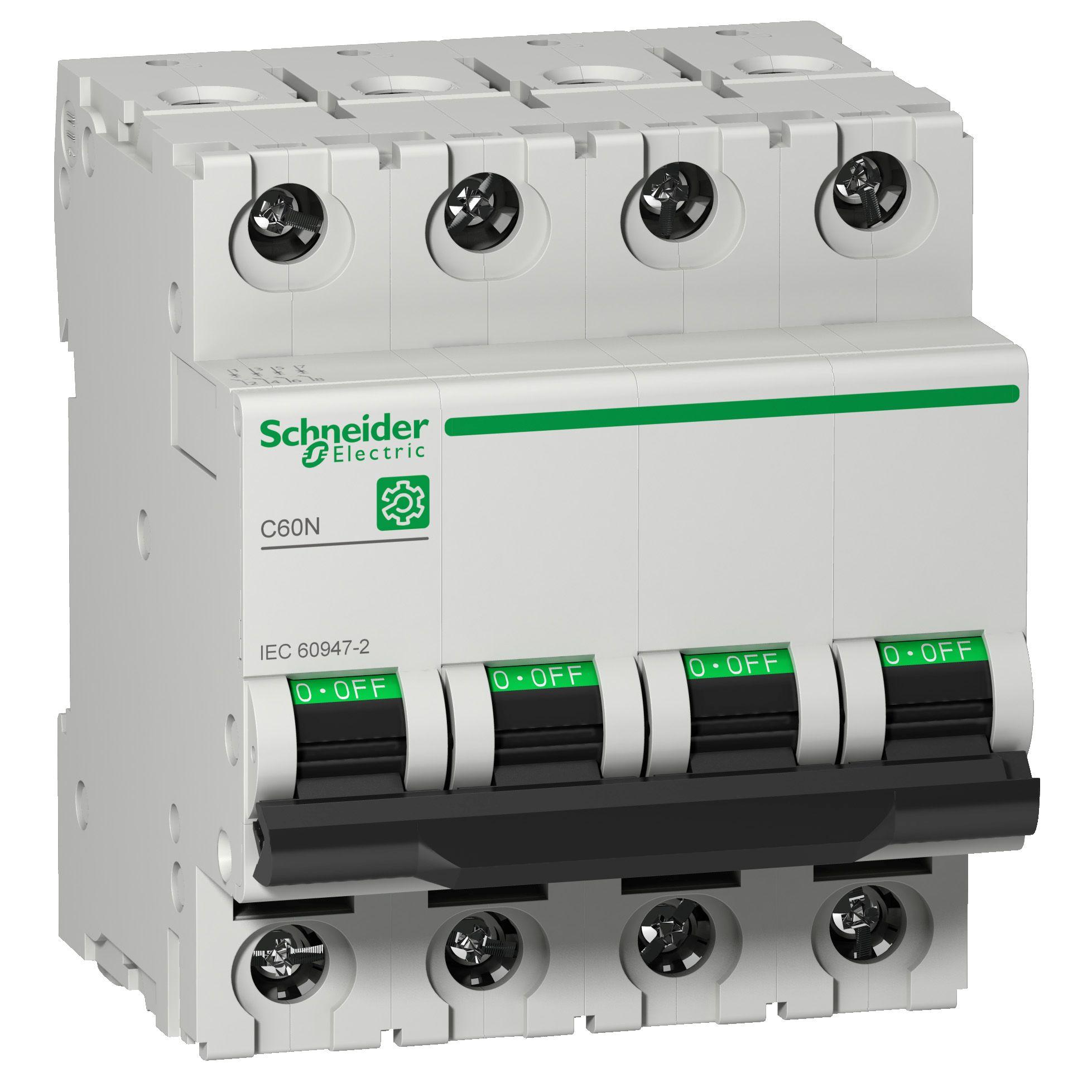 Produktfoto 1 von Schneider Electric C60N MCB Leitungsschutzschalter Typ B, 4-polig 32A, Abschaltvermögen 40 kA Multi 9