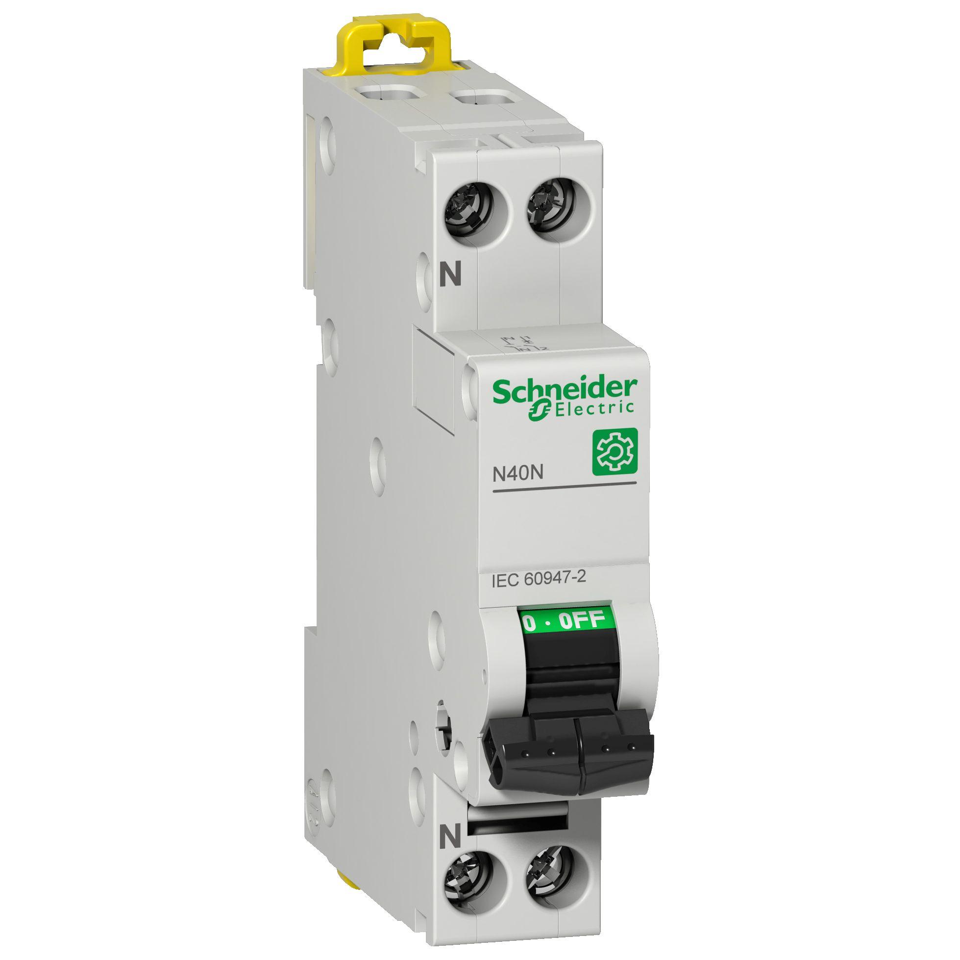 Produktfoto 1 von Schneider Electric N40N MCB Leitungsschutzschalter Typ C, 1-polig 6A, Abschaltvermögen 10 kA Multi 9