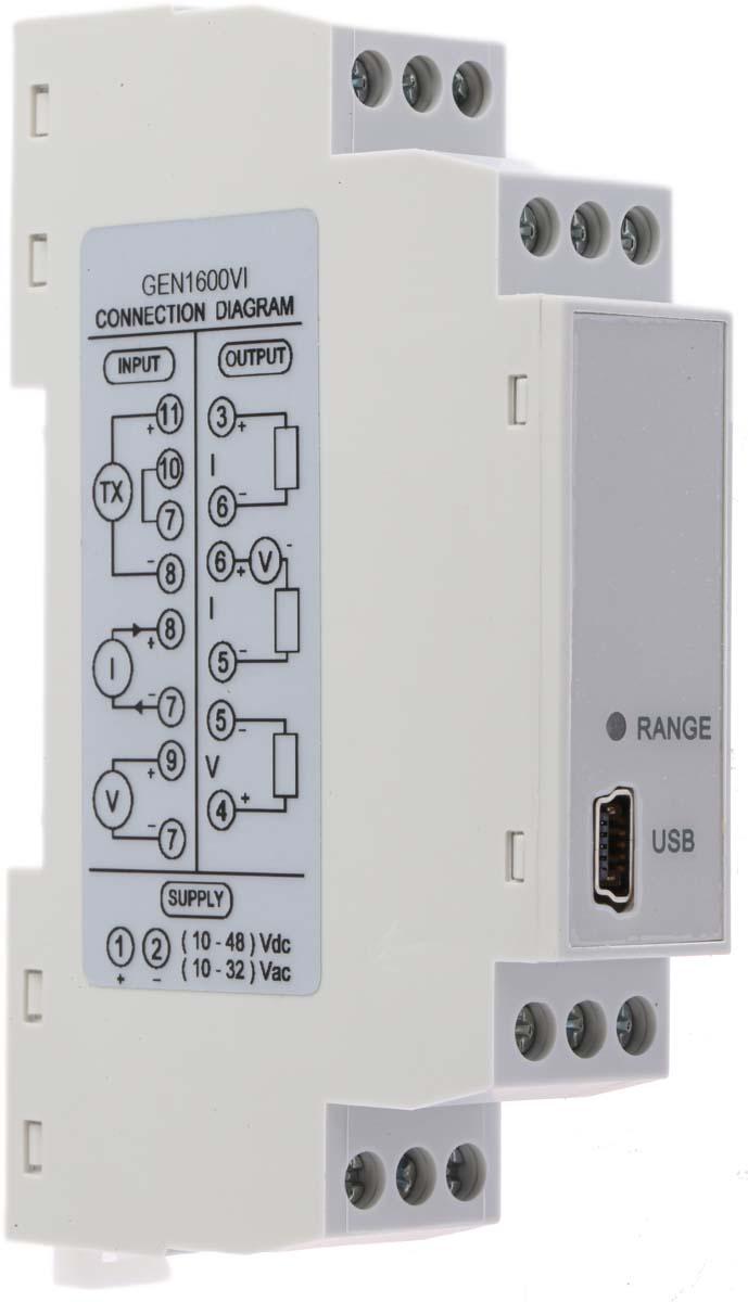 Produktfoto 1 von RS PRO Signalwandler, Signaltrenner 10 → 32 V ac, 10 → 48V dc, Strom, Spannung -50 → +50 mA, -50