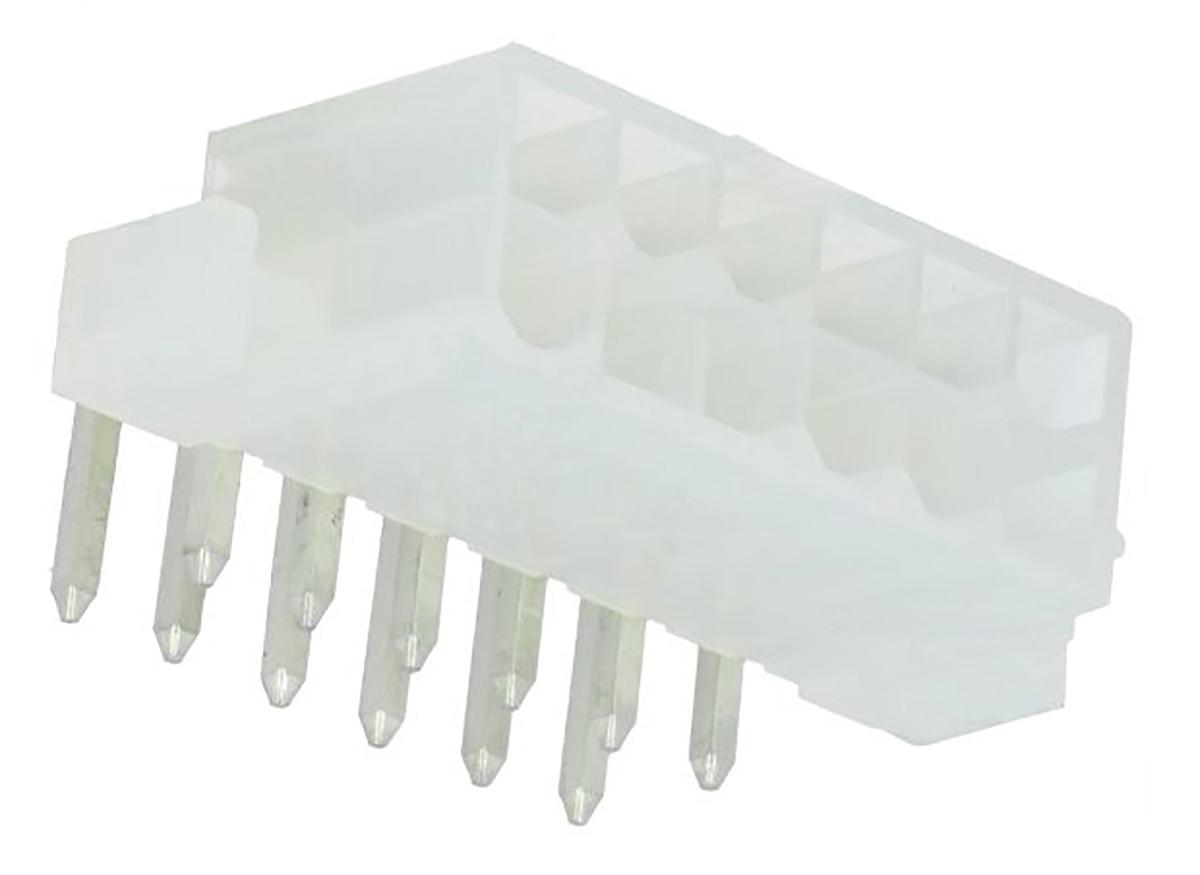 Produktfoto 1 von Molex Mini-Fit Jr. Leiterplatten-Stiftleiste gewinkelt, 12-polig / 2-reihig, Raster 4.2mm, Kabel-Platine,