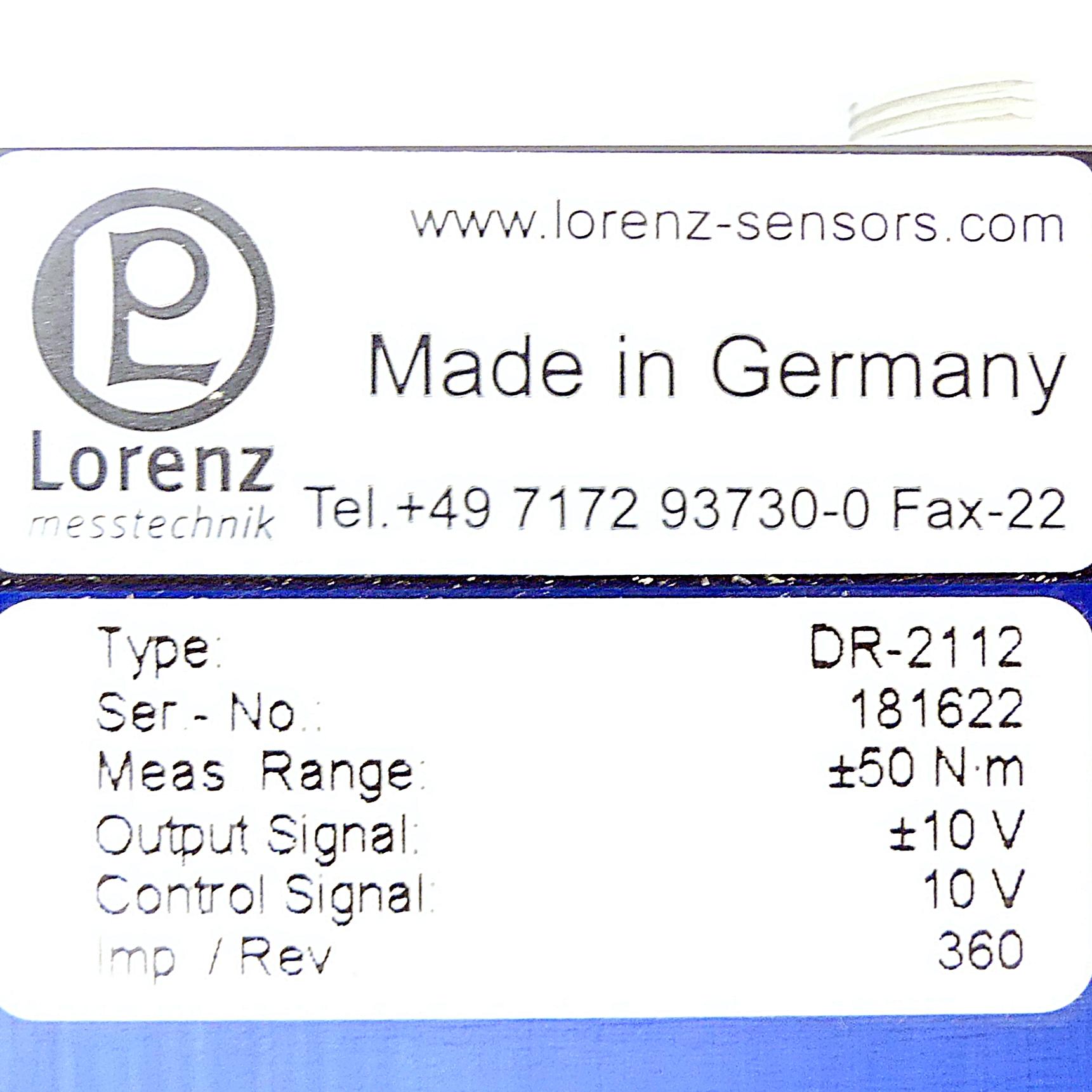 Produktfoto 2 von LORENZ_MESSTECHNIK Rotierender Drehmomentsensor mit berührungsloser Übertragung