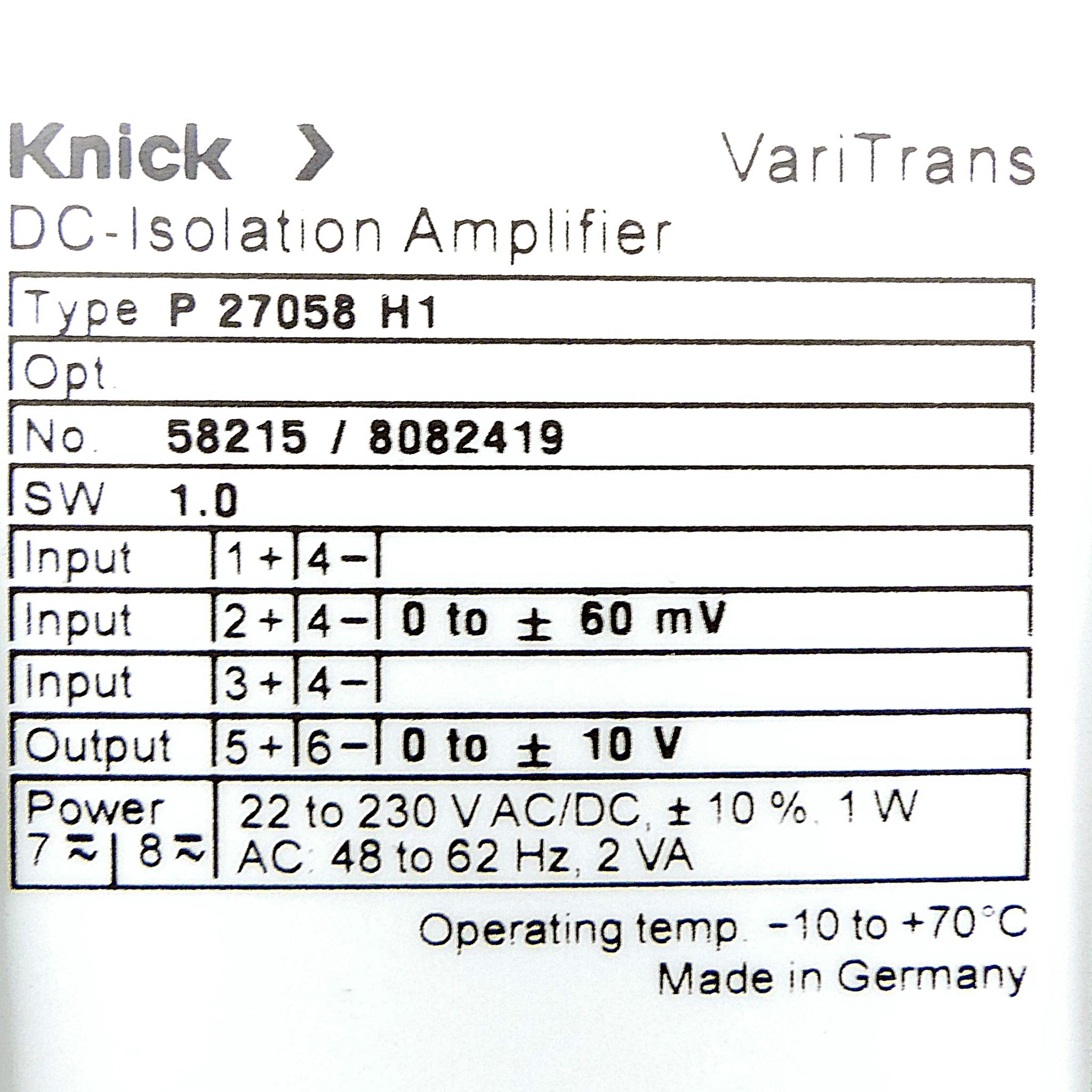 Produktfoto 2 von KNICK DC-Trennverstärker P 27058 H1