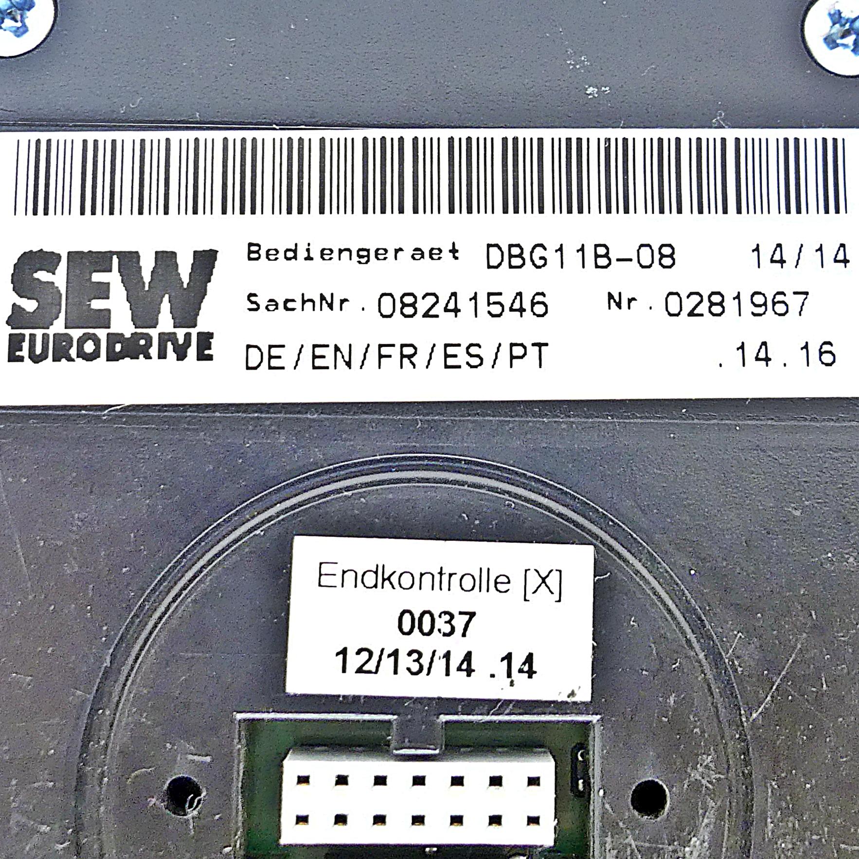 Produktfoto 2 von SEW-EURODRIVE Bediengerät DBG11B-08