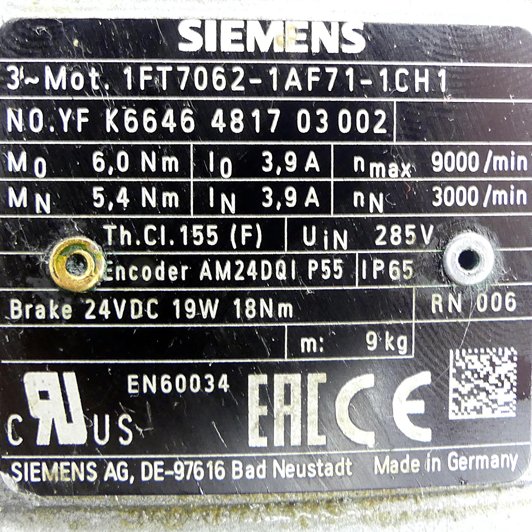 Produktfoto 2 von SIEMENS Servomotor