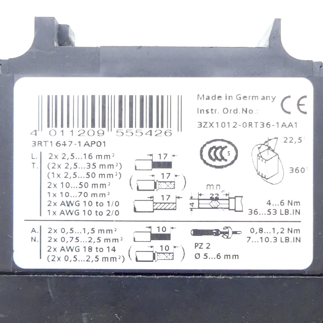 Produktfoto 2 von SIEMENS Kondensatorschütz