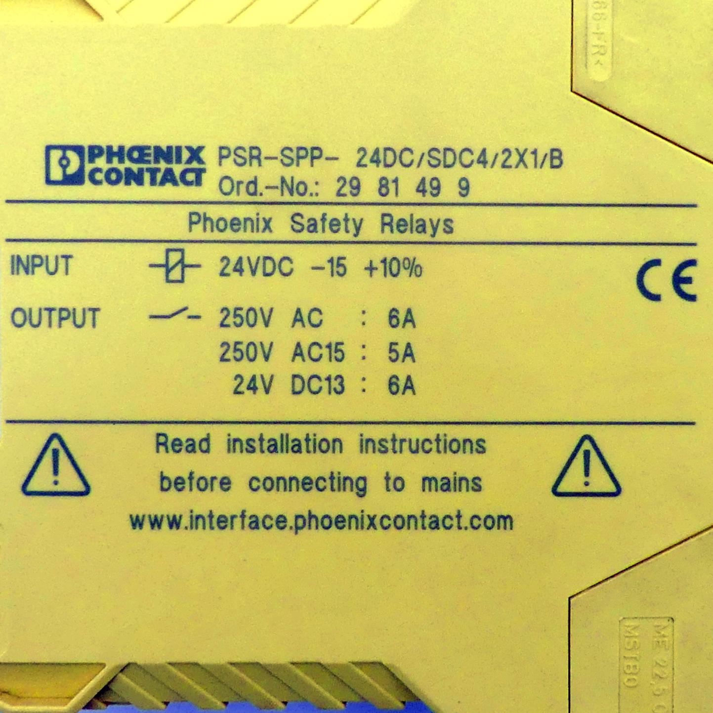 Produktfoto 2 von PHOENIX CONTACT Sicherheitsrelais PSR-SPP-24DC/SDC4/2X1/B