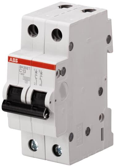 Produktfoto 1 von ABB SH200T Leitungsschutzschalter Typ C, 2-polig 6A Compact Home DIN-Schienen-Montage