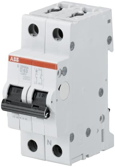 Produktfoto 1 von ABB S200 Leitungsschutzschalter Typ D, Pol 1P+N 4A System Pro M Compact DIN-Schienen-Montage