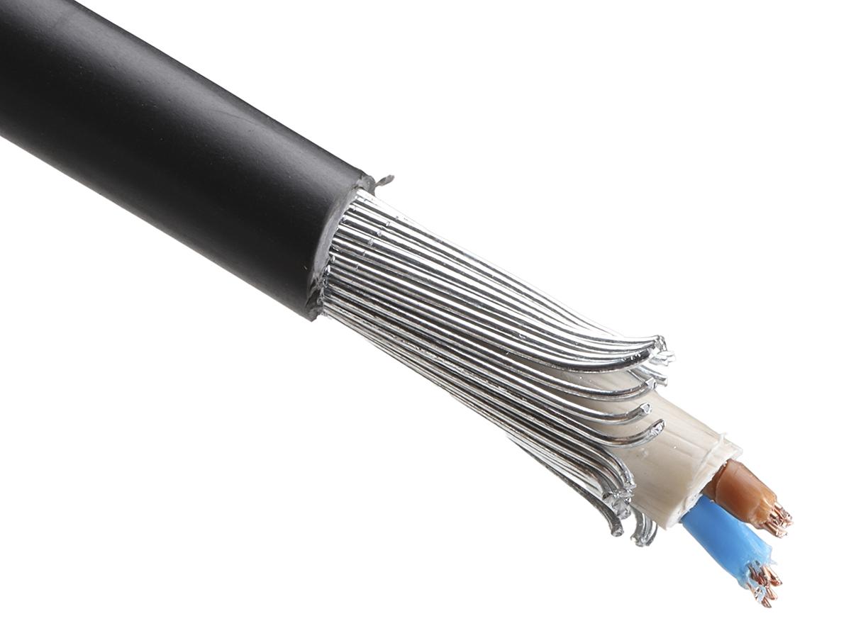 Produktfoto 1 von RS PRO Netzkabel, 2-adrig x 2,5 mm² /Ø 12.6mm, 1000, 600 V, PVC