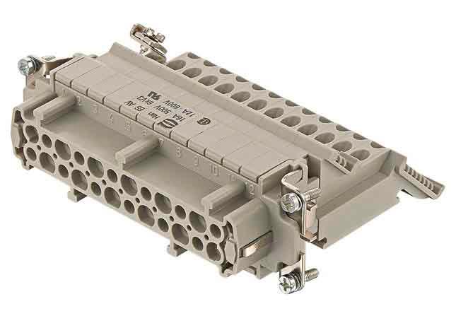 HARTING Han ES AV Industrie-Steckverbinder Kontakteinsatz, 24-polig 16A Buchse, für Steckverbinder