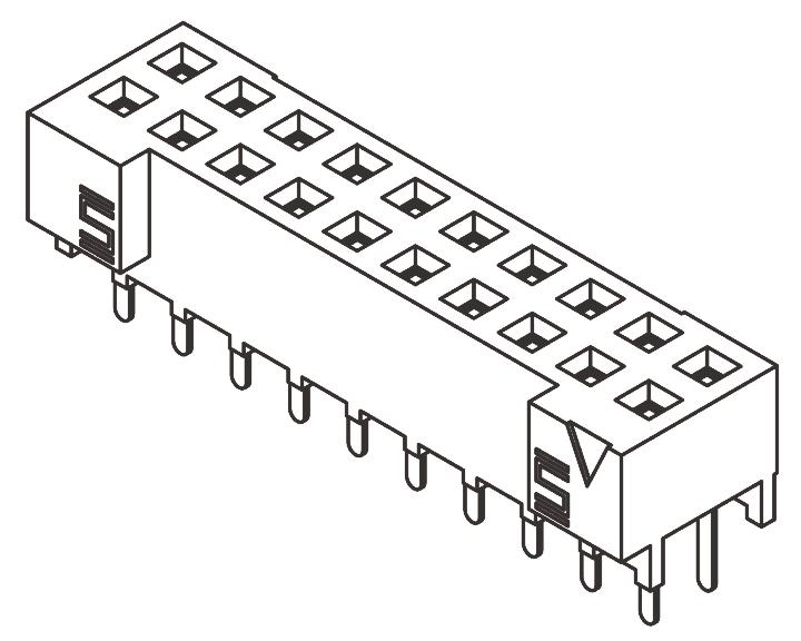 Produktfoto 1 von Samtec S2M Leiterplattenbuchse Gerade 60-polig / 2-reihig, Raster 2mm